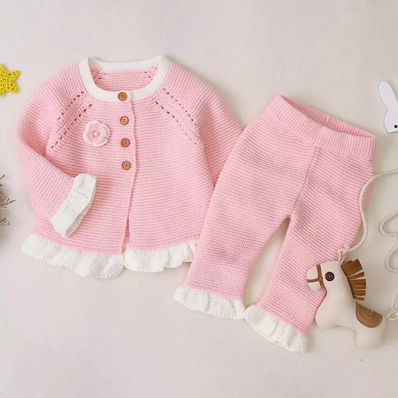 Set dos piezas pantalon y sweater color rosa