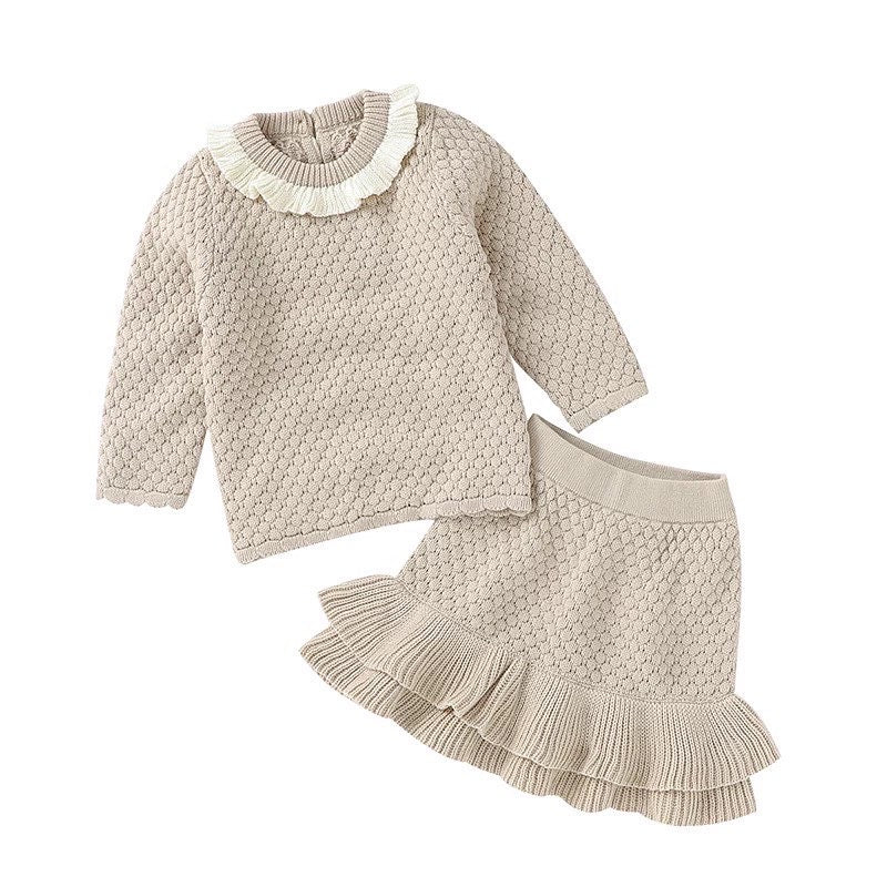 Conjunto Falda y sweater color beige