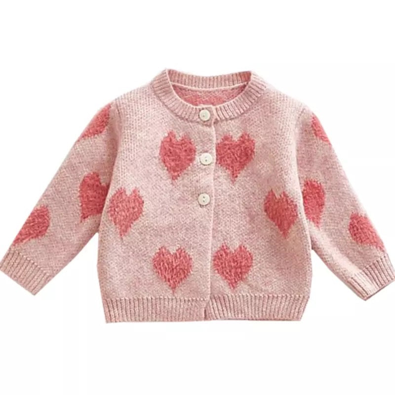 Ranita corazones y sweater color rosa